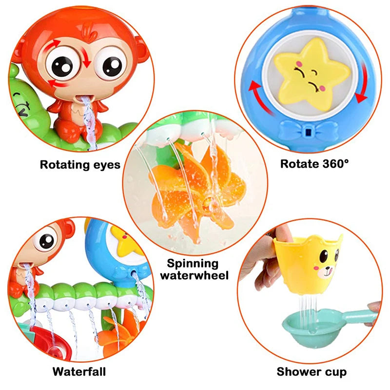 Monkey Caterpillar Bath Toy for Kids