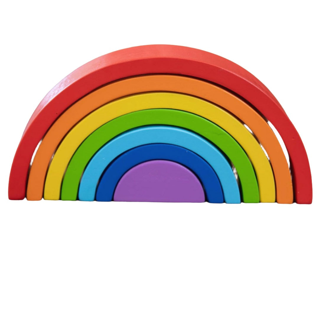 Wooden Arch Bridge Rainbow Stacking Art And Craft Toy