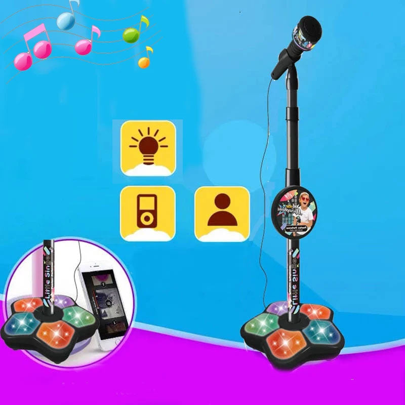 Karaoke Music Instrument Microphone Toy with Stand