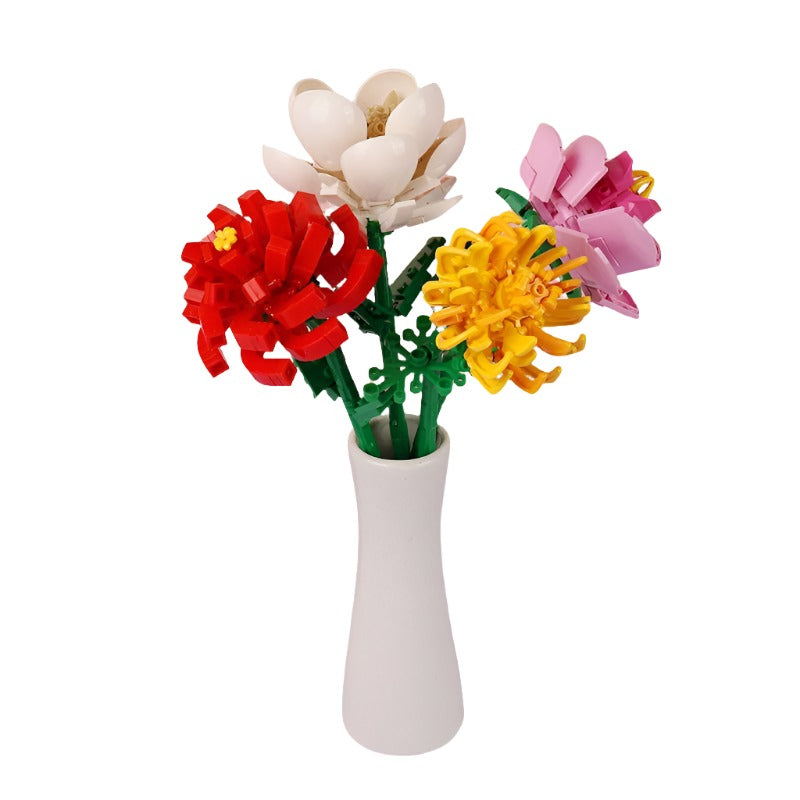 3D Flower Bouquet Mini Build Blocks Toys For Kids