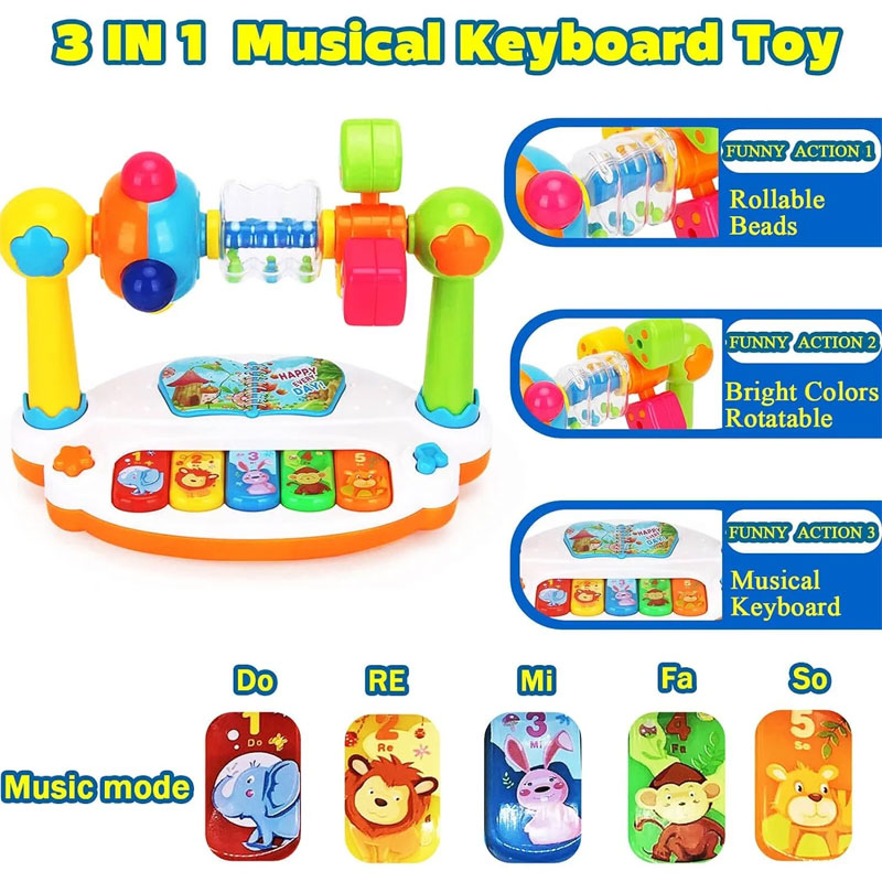 Rotating Music Piano With Light Sound Toy