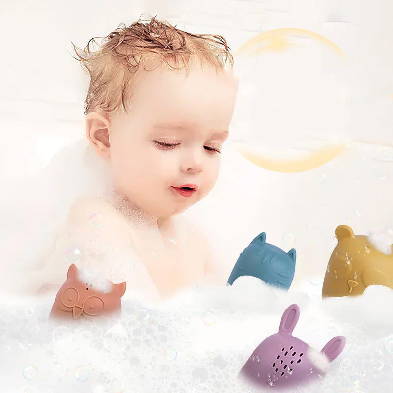 Cartoon Animal Bath Toys Set for Babies