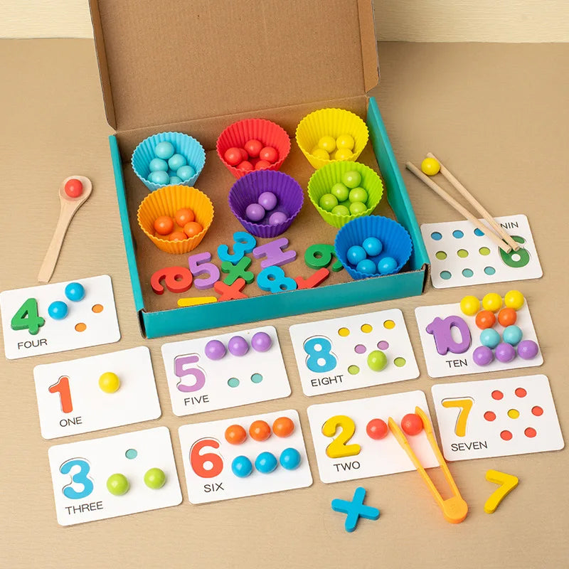 Wooden Clip Beads Montessori Fine Motor Toy For Kids