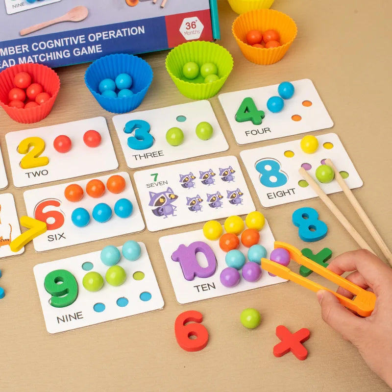 Wooden Clip Beads Montessori Fine Motor Toy For Kids