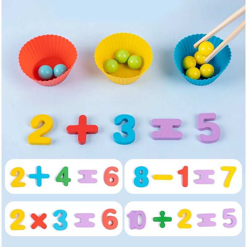 Wooden Clip Beads Montessori Fine Motor Toy For Kids