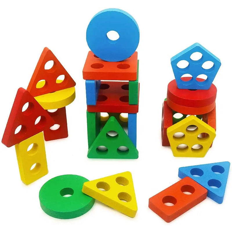 Montessori Wooden Shape Color Sorter Toddler Toy