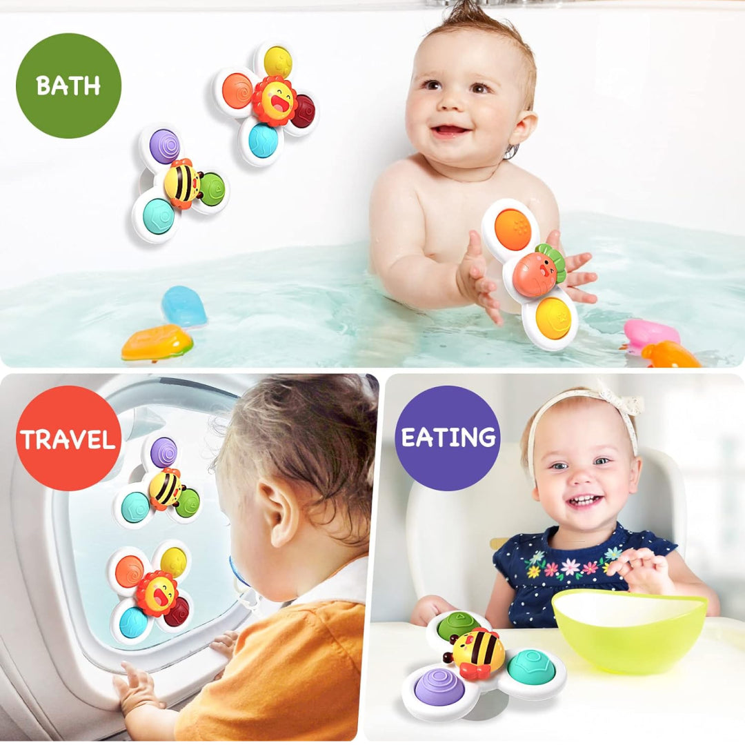 Spinning Top Suction Cup Bath Toy Set