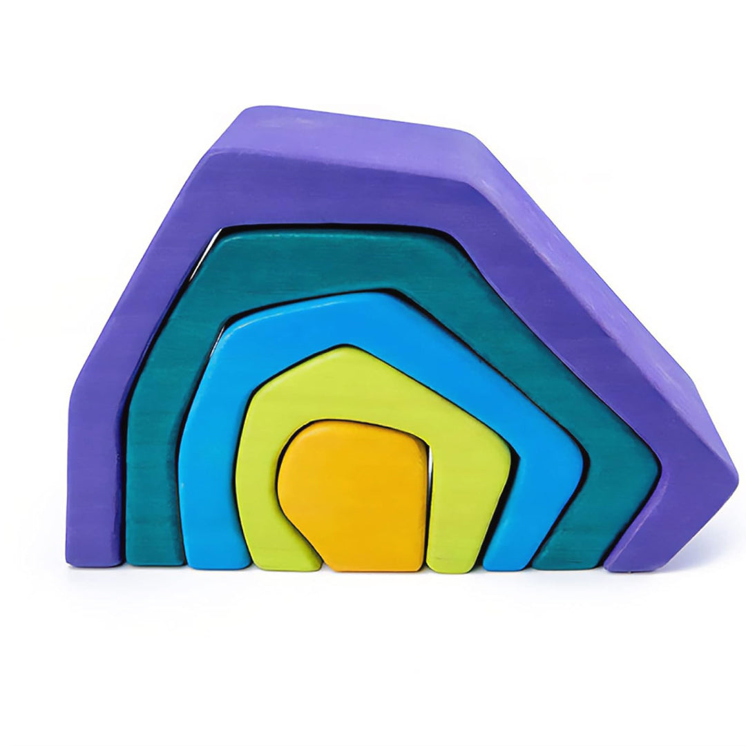 Rainbow Wooden Stacking Cave Nesting Blocks