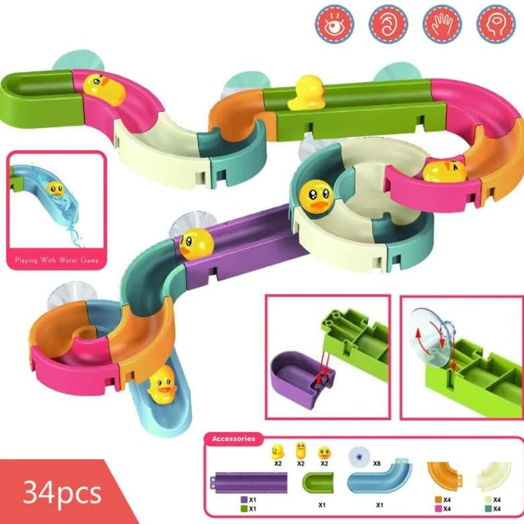 Duck Slide Suction Cup Bath Toy Set