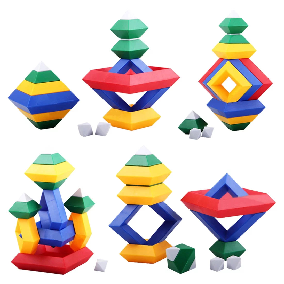 3D Pyramid Building Blocks Construction Set for Kids