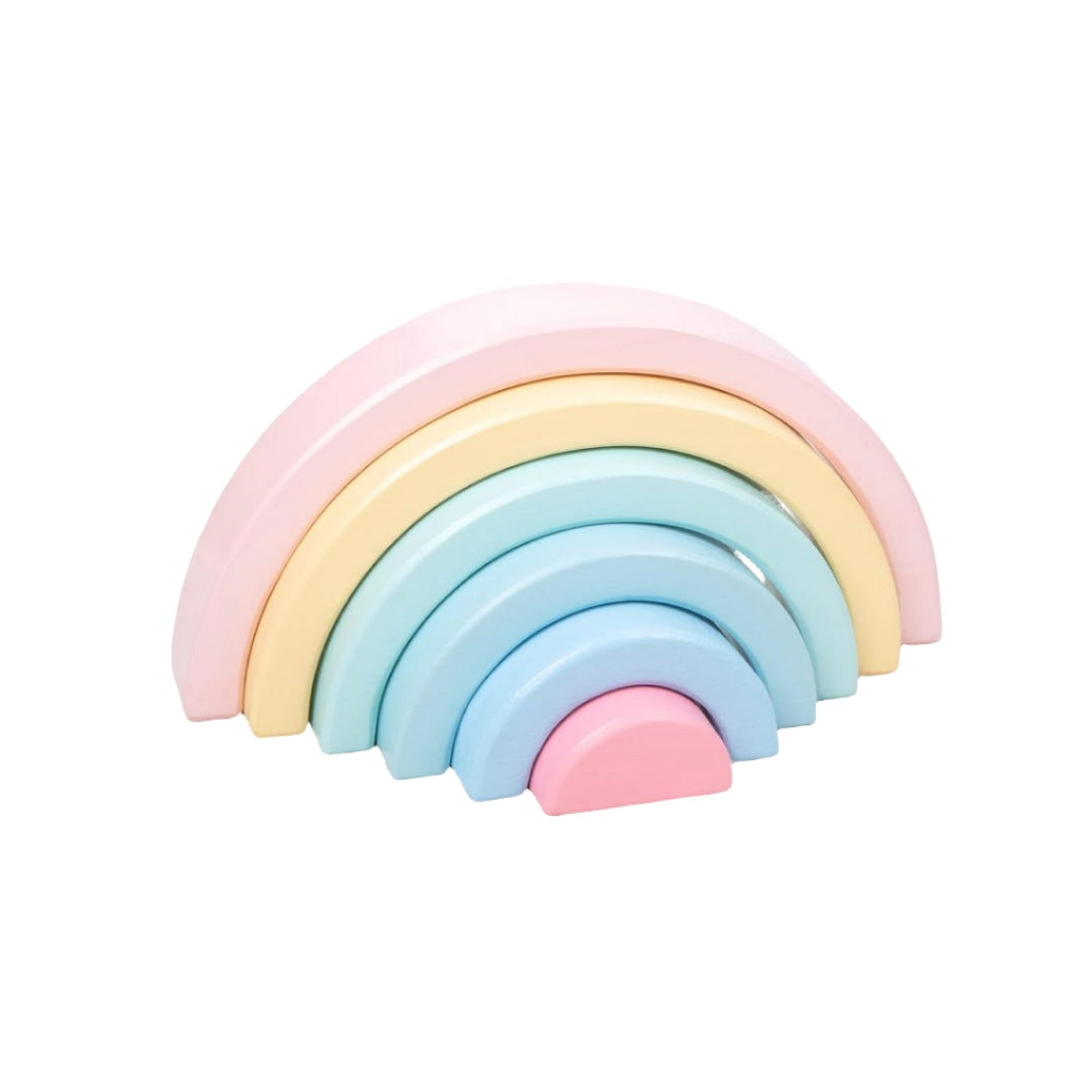 Pastel Rainbow Wooden Stacking Blocks Set