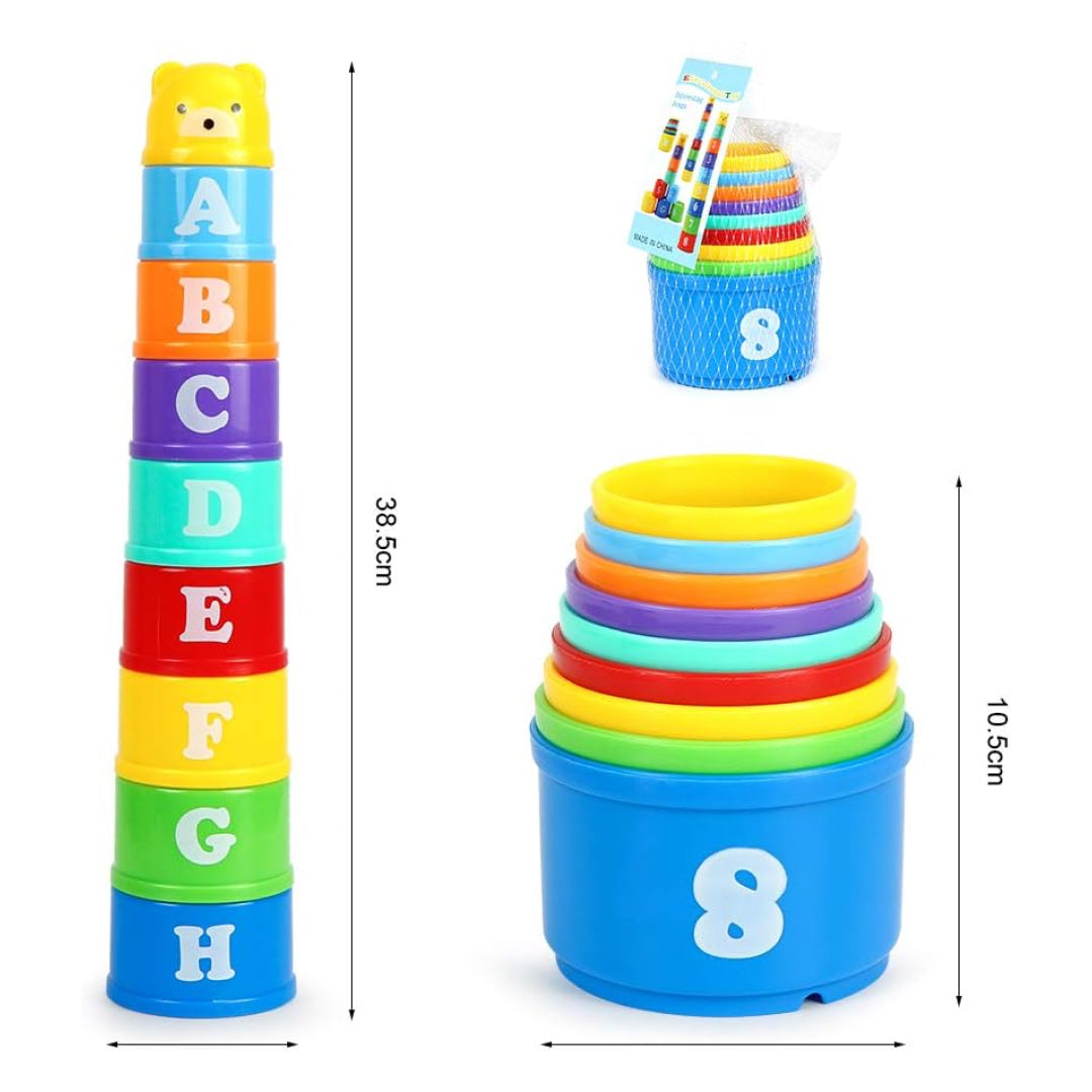 Colorful 9 Pieces Stacking Cups Set Toy for Kids