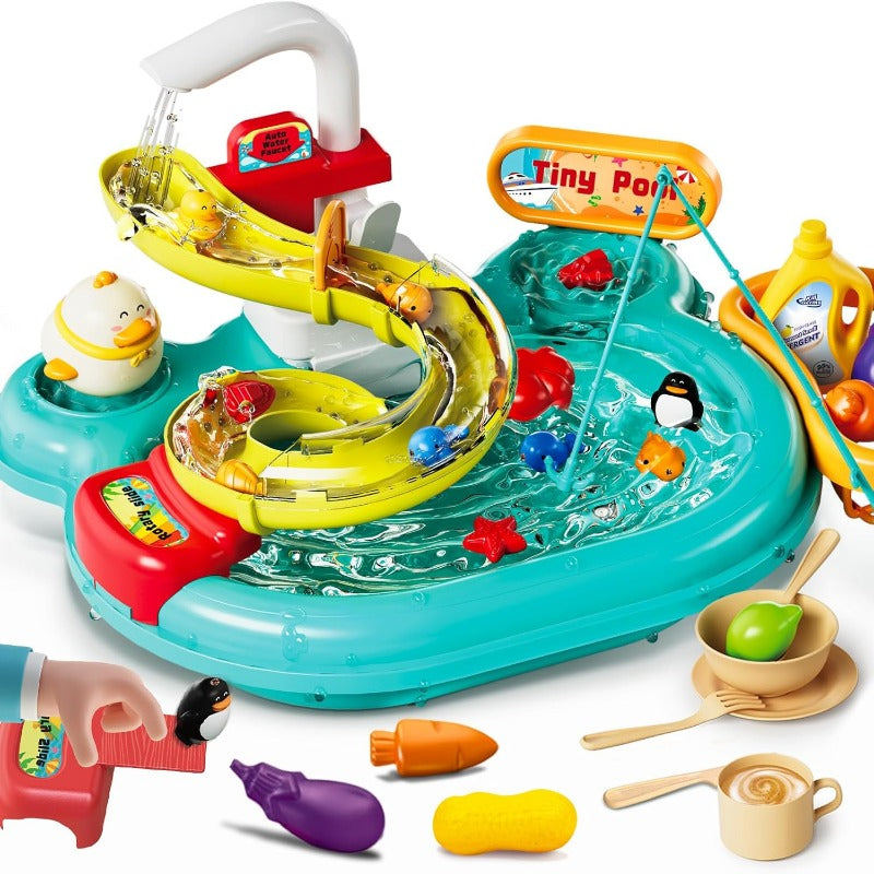 Kitchen Dishwashing Basin and Fishing Puzzle Interactive Toys