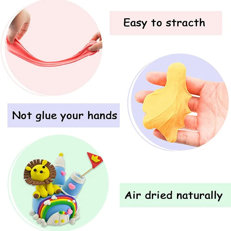 Colorful Creations Air Dry Plasticine Clay for Kids