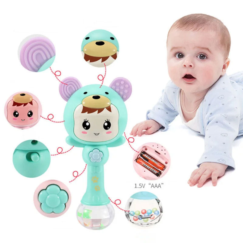 LED Light Baby Rattle Musical Hand Toy For Toddlers