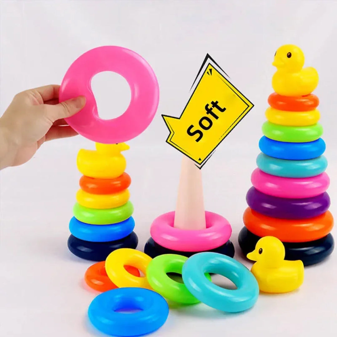 Educational Stacking Rainbow Duck Tower Indoor Game