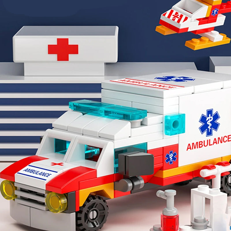 Ambulance & Rescue Vehicle Building Blocks Set Toys For Kids