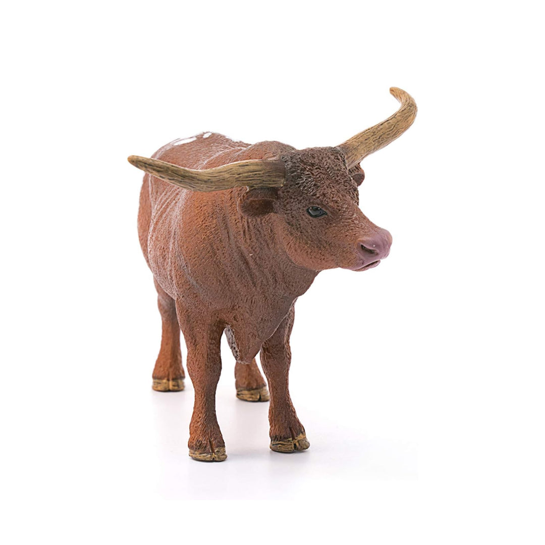 Realistic Longhorn Bull Animal Figure Toy For Kids