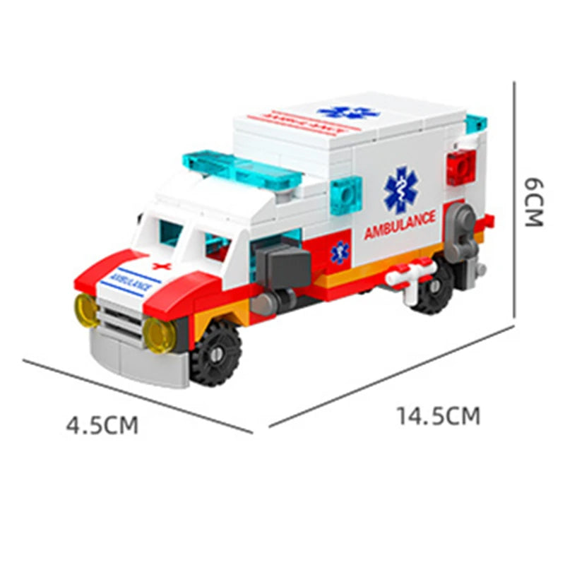 Ambulance & Rescue Vehicle Building Blocks Set Toys For Kids