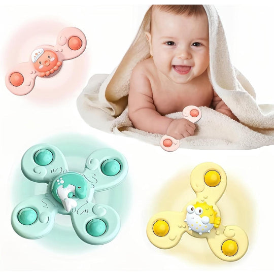 Baby Bath Suction Cup Spinners Toys Set