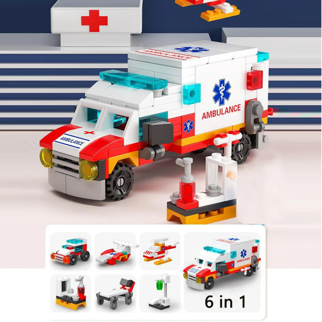 Ambulance & Rescue Vehicle Building Blocks Set Toys For Kids