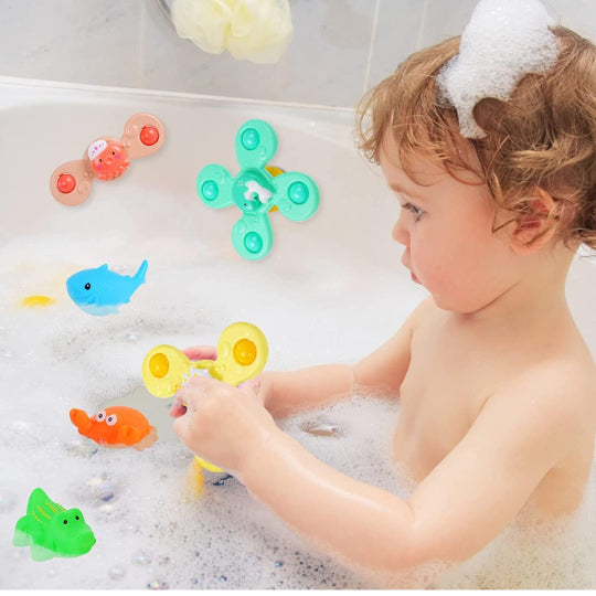 Baby Bath Suction Cup Spinners Toys Set