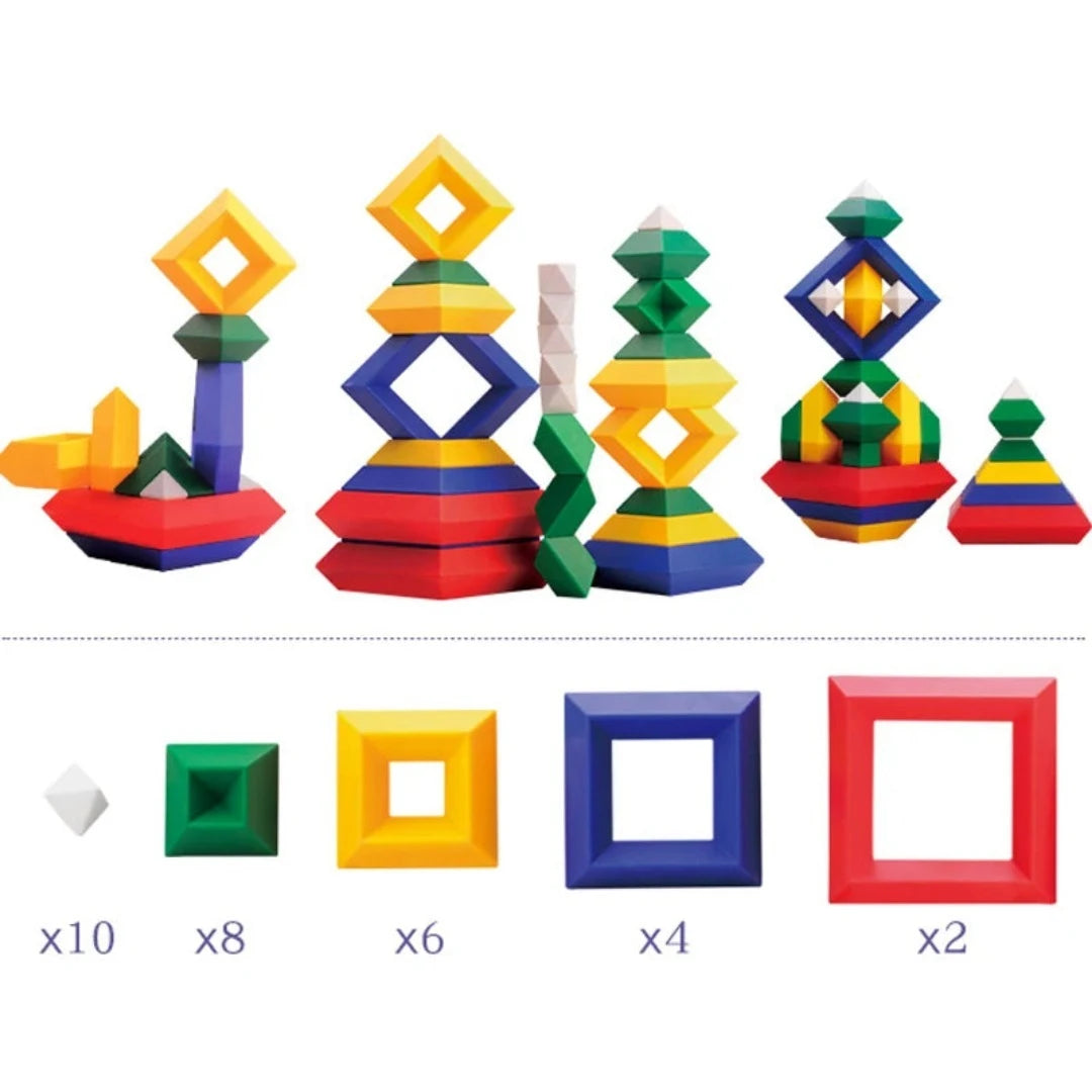 3D Pyramid Building Blocks Construction Set for Kids