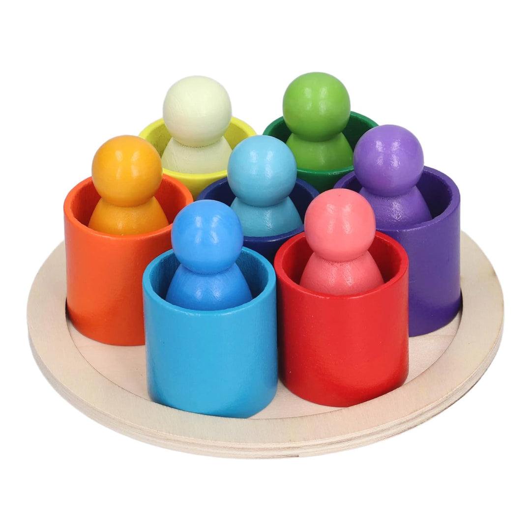 7-Piece Creative Play Wooden Peg Toy Set for Kids