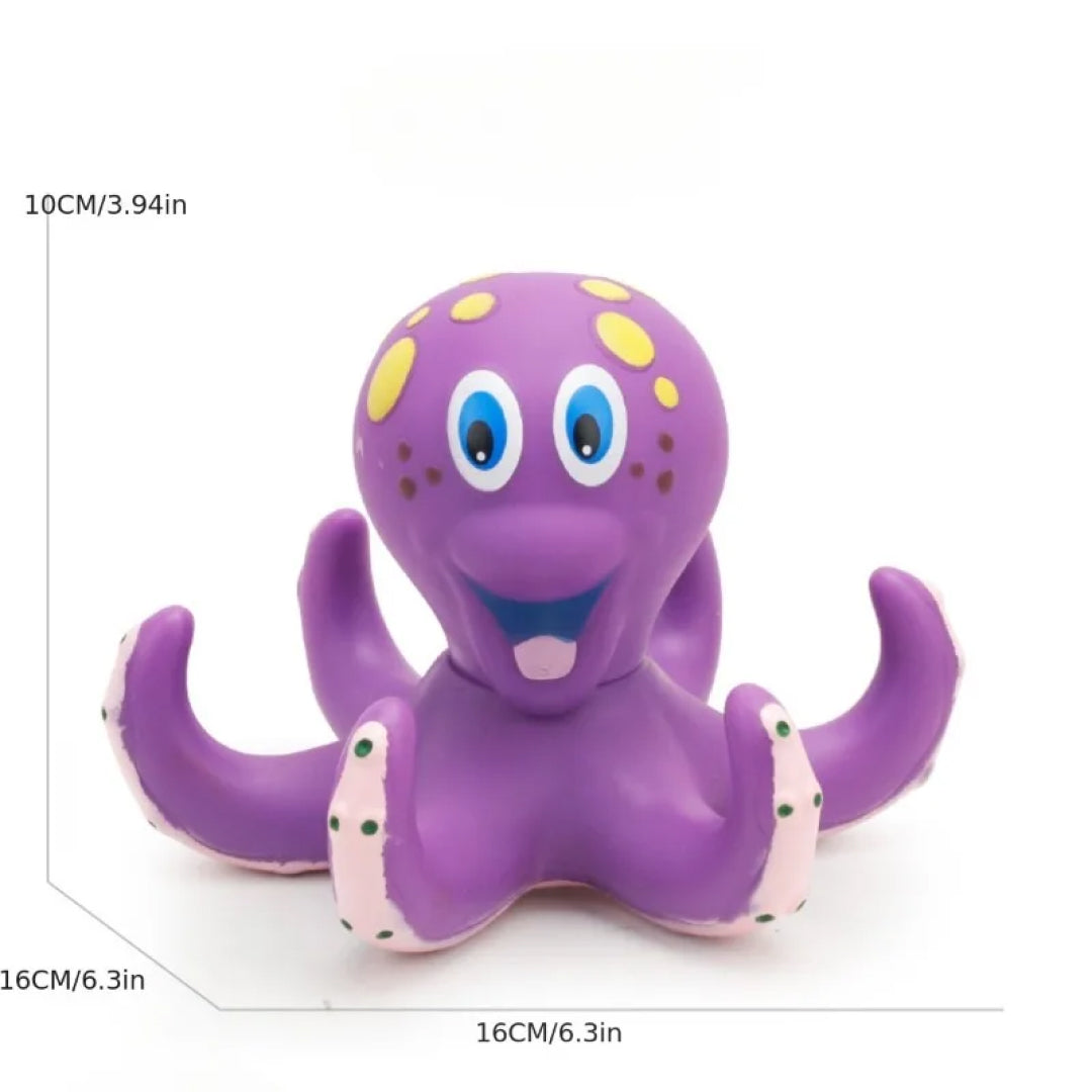 Floating Purple Octopus Bath Toy with Hoopla Rings