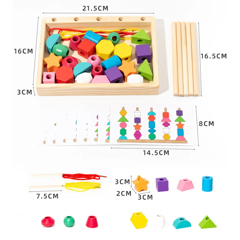 Montessori Colorful Bead Puzzle Fun Toys For Kids