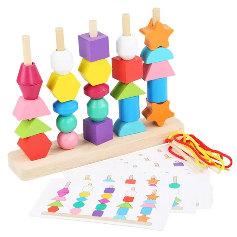 Montessori Colorful Bead Puzzle Fun Toys For Kids