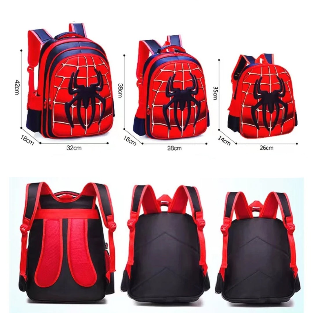 Cute Spider Sensation 3D Cartoon Schoolbag Set for Kids