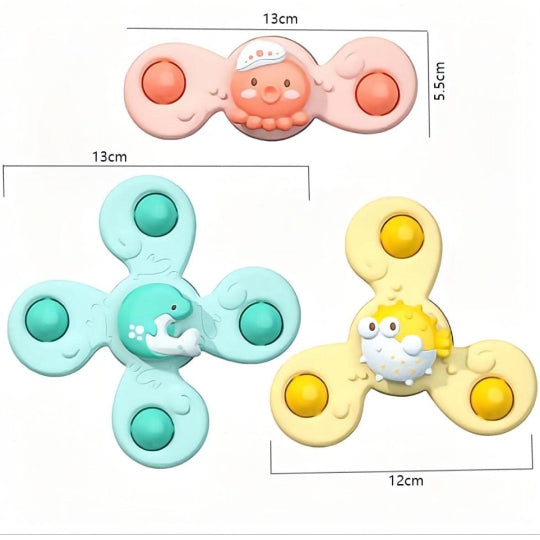 Baby Bath Suction Cup Spinners Toys Set