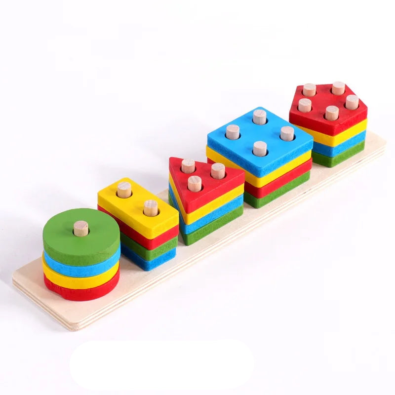 Montessori Wooden Shape Color Sorter Toddler Toy