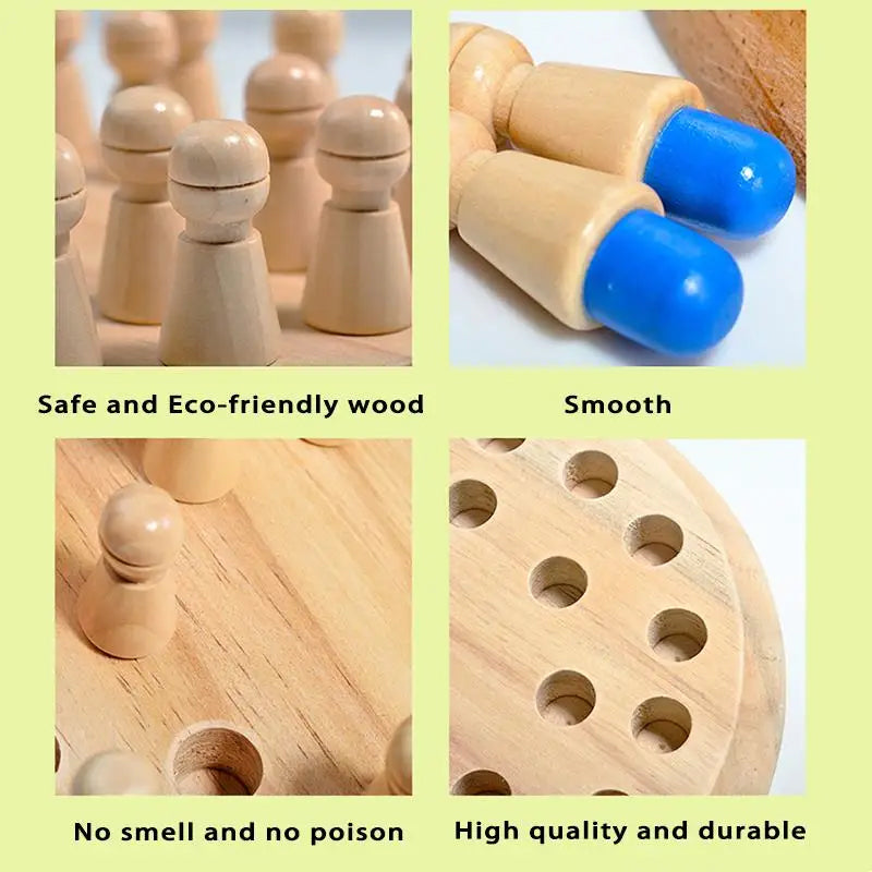 Montessori Memory Match Wooden Puzzle Fun Game For Kids