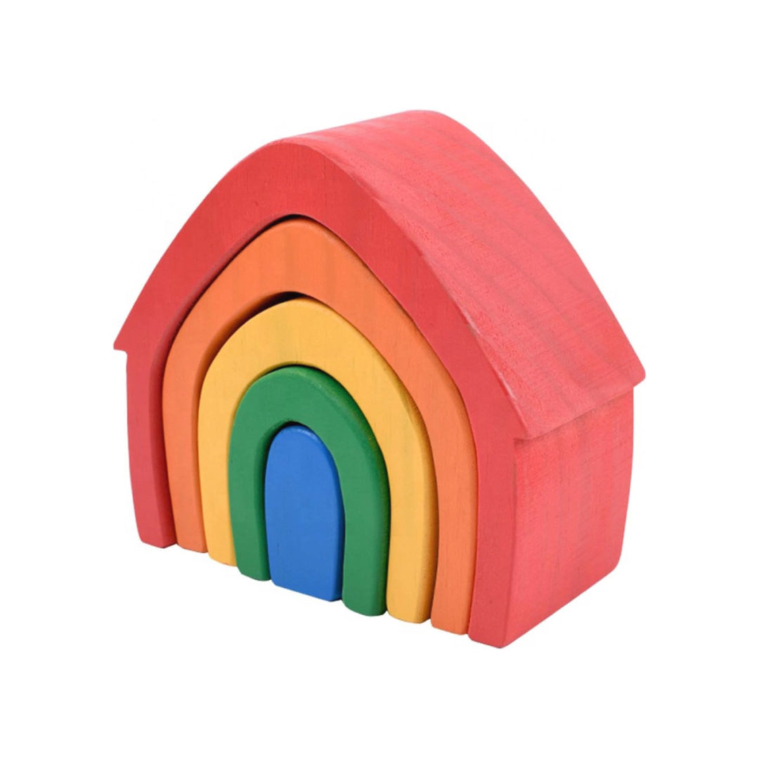 Wooden Nesting Rainbow Stacking Home Blocks