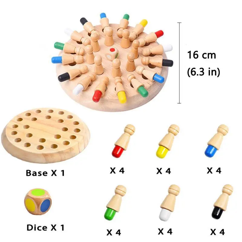 Montessori Memory Match Wooden Puzzle Fun Game For Kids