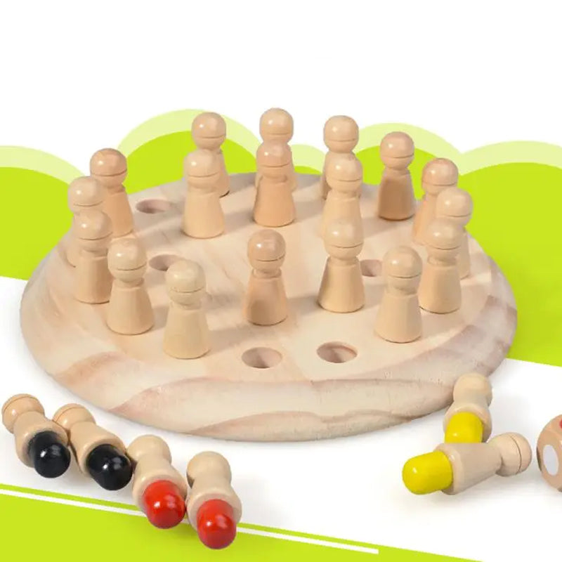 Montessori Memory Match Wooden Puzzle Fun Game For Kids