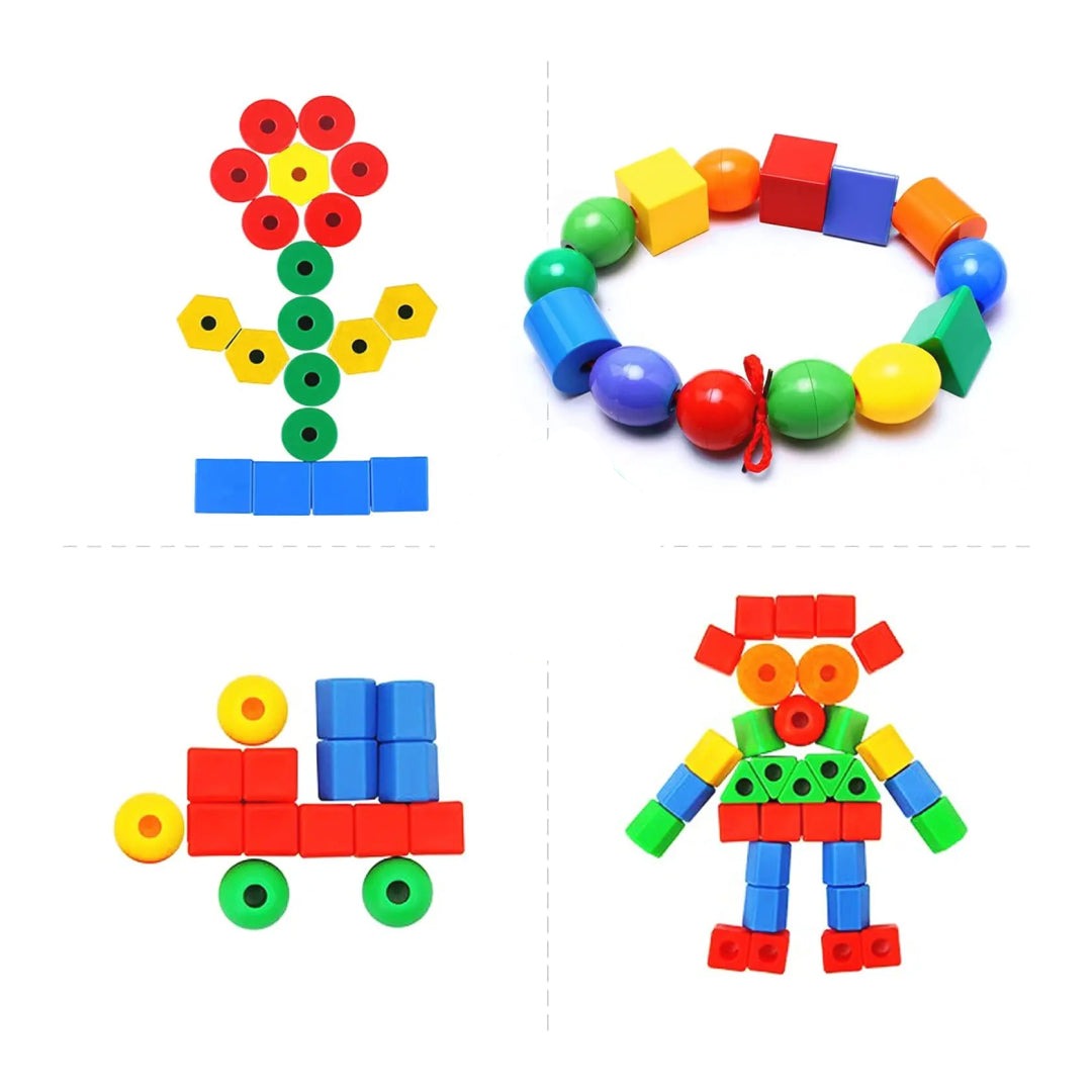 Educational Rainbow Lacing Beads Toy Set