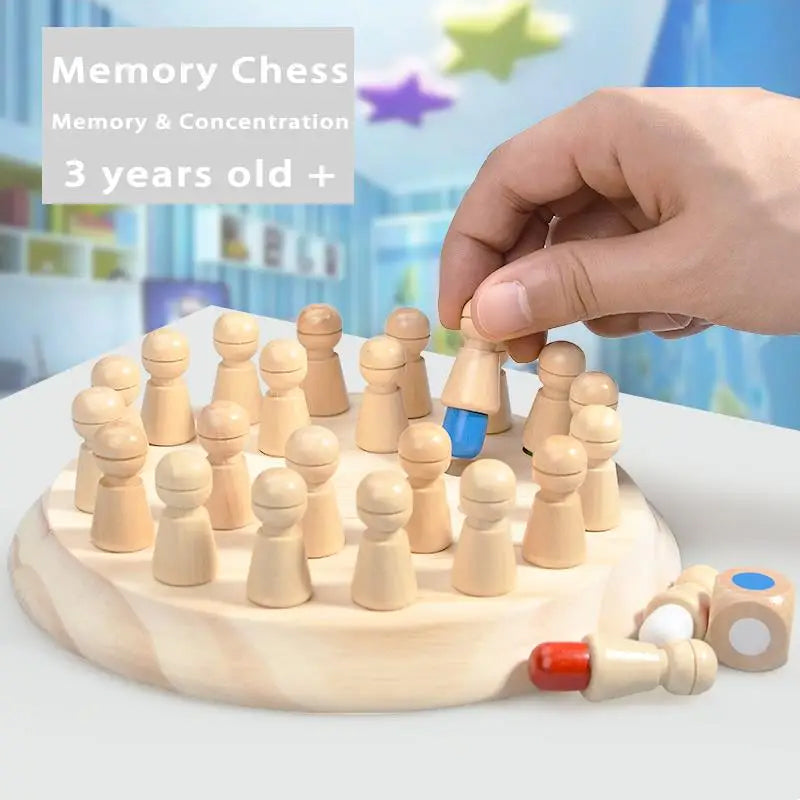 Montessori Memory Match Wooden Puzzle Fun Game For Kids