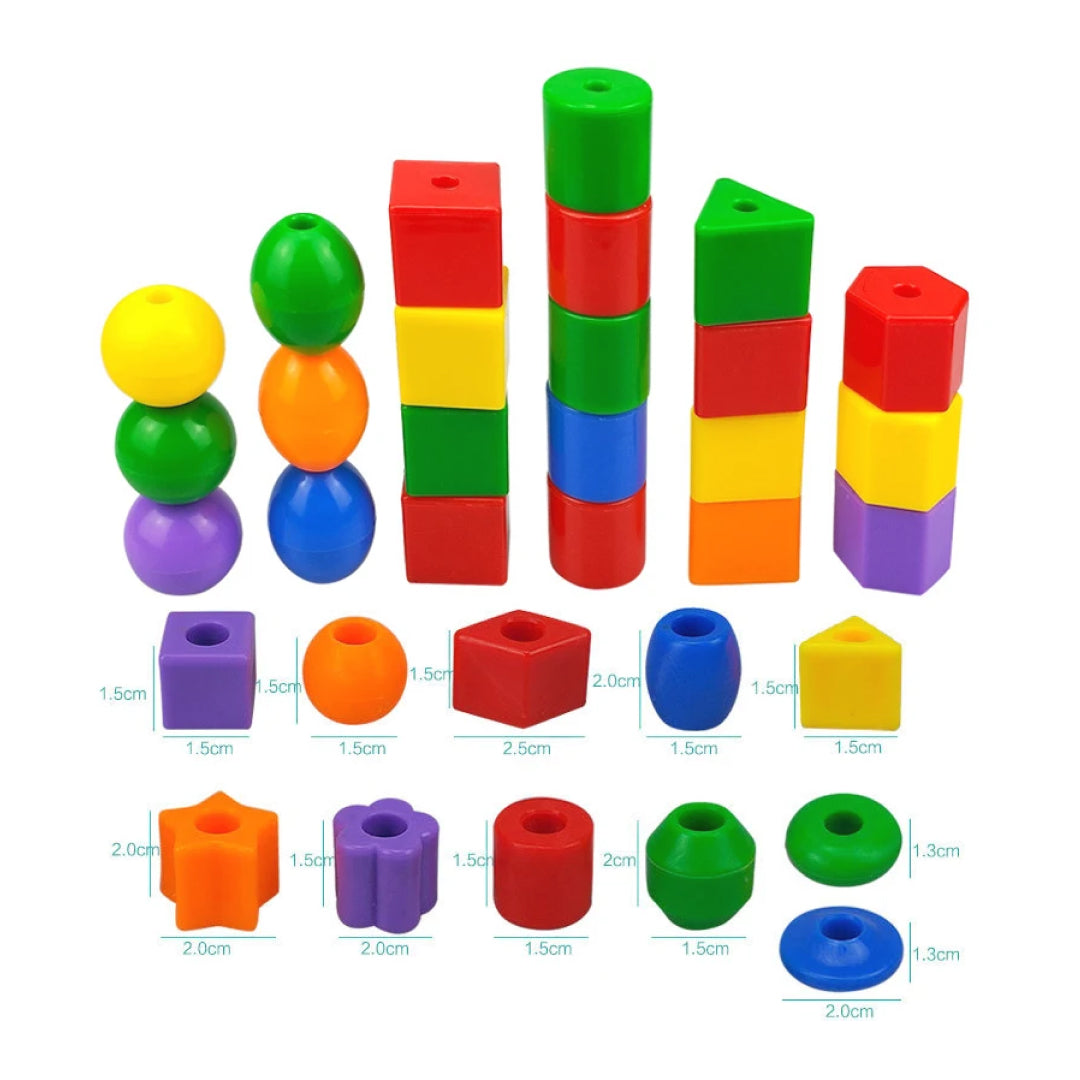 Educational Rainbow Lacing Beads Toy Set