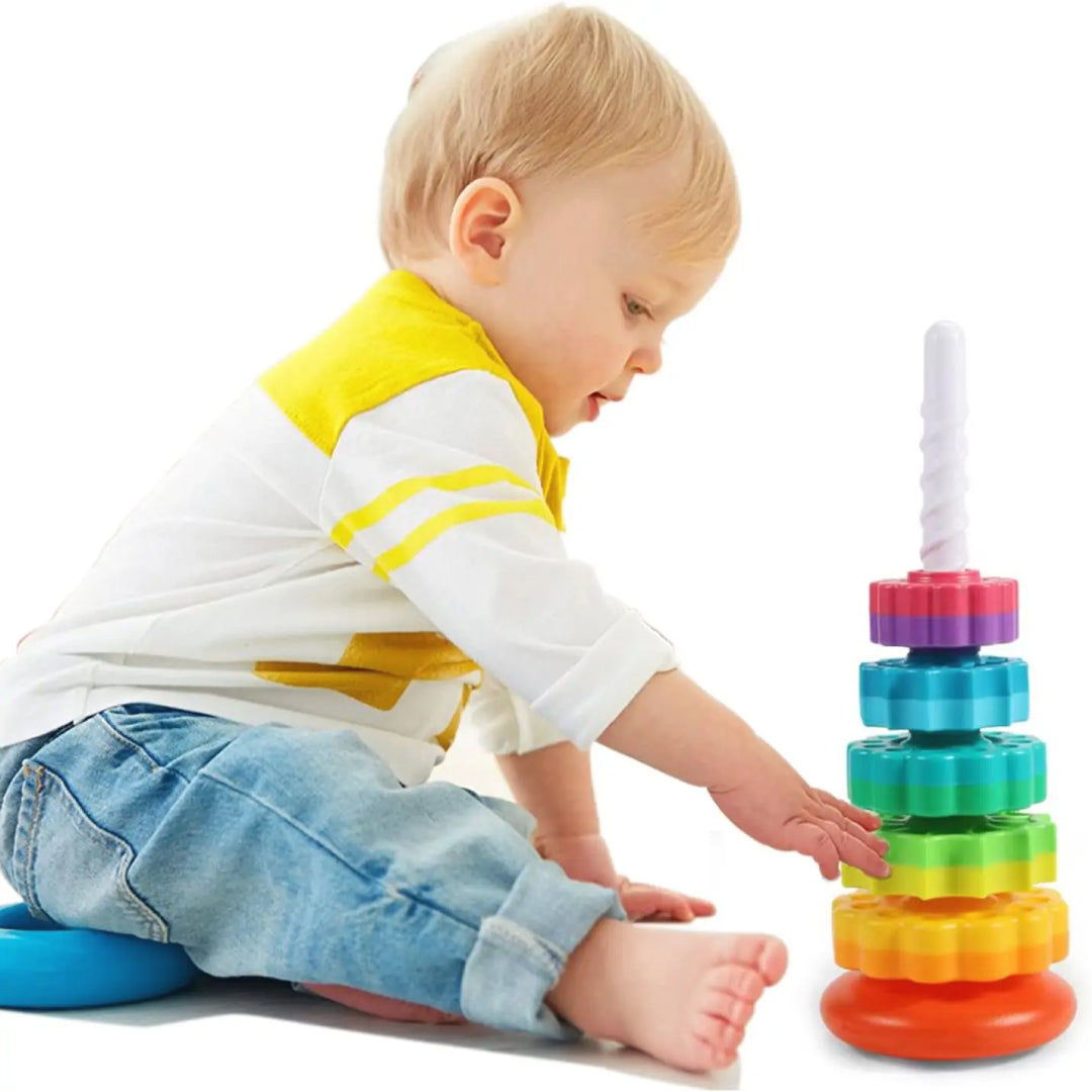 Rainbow Turret Stacking Music Color Nesting Ring Toy