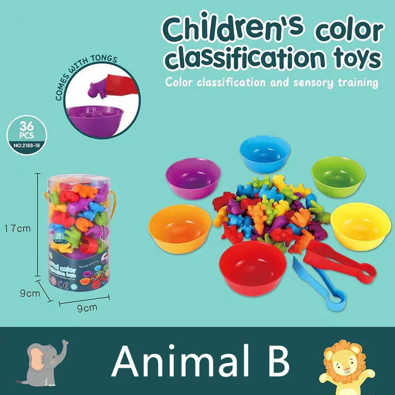 Rainbow Animal Montessori Sensory Fun Toys For Kids